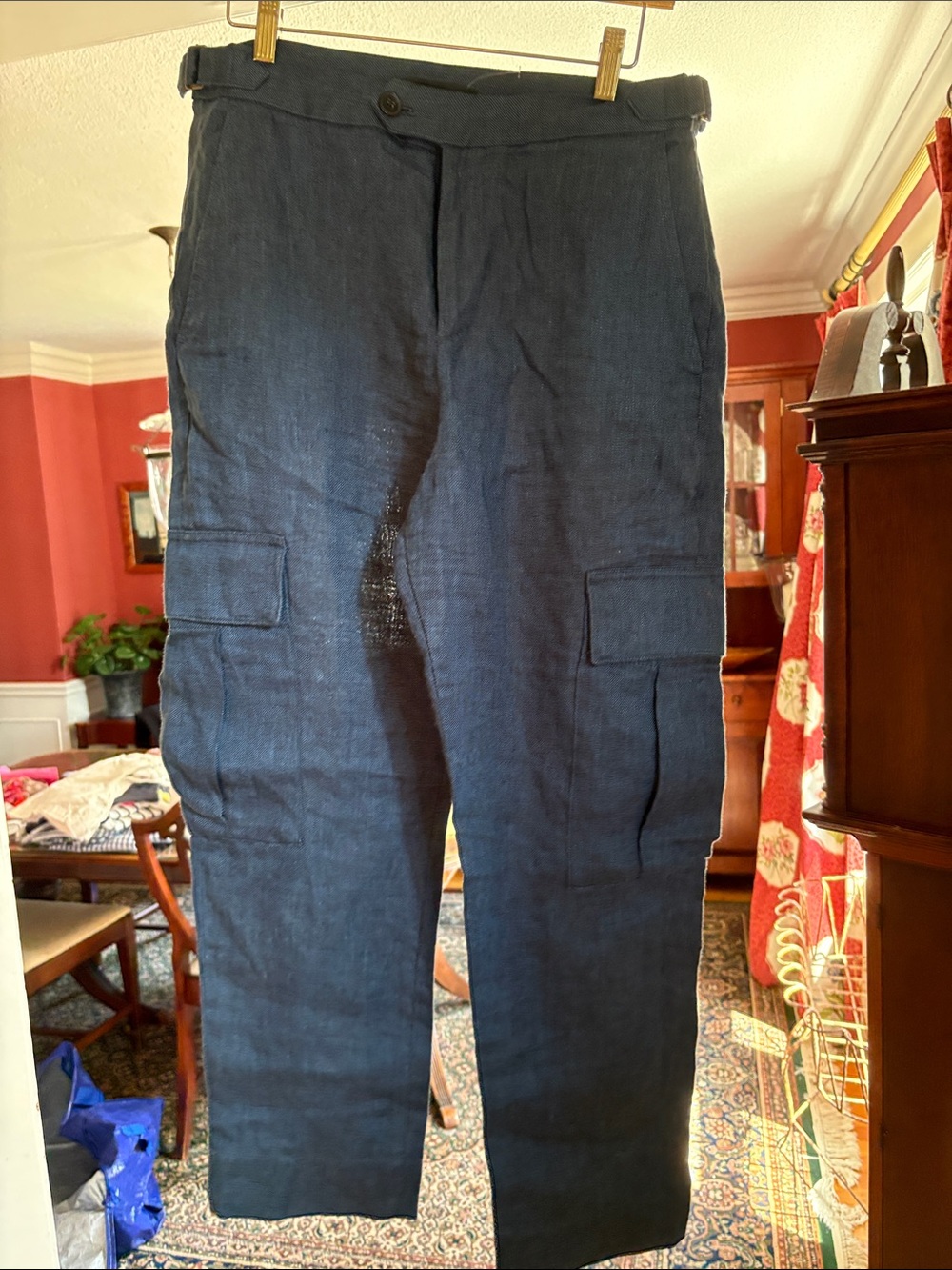 Banana Republic Navy Cropped Cargo Pants